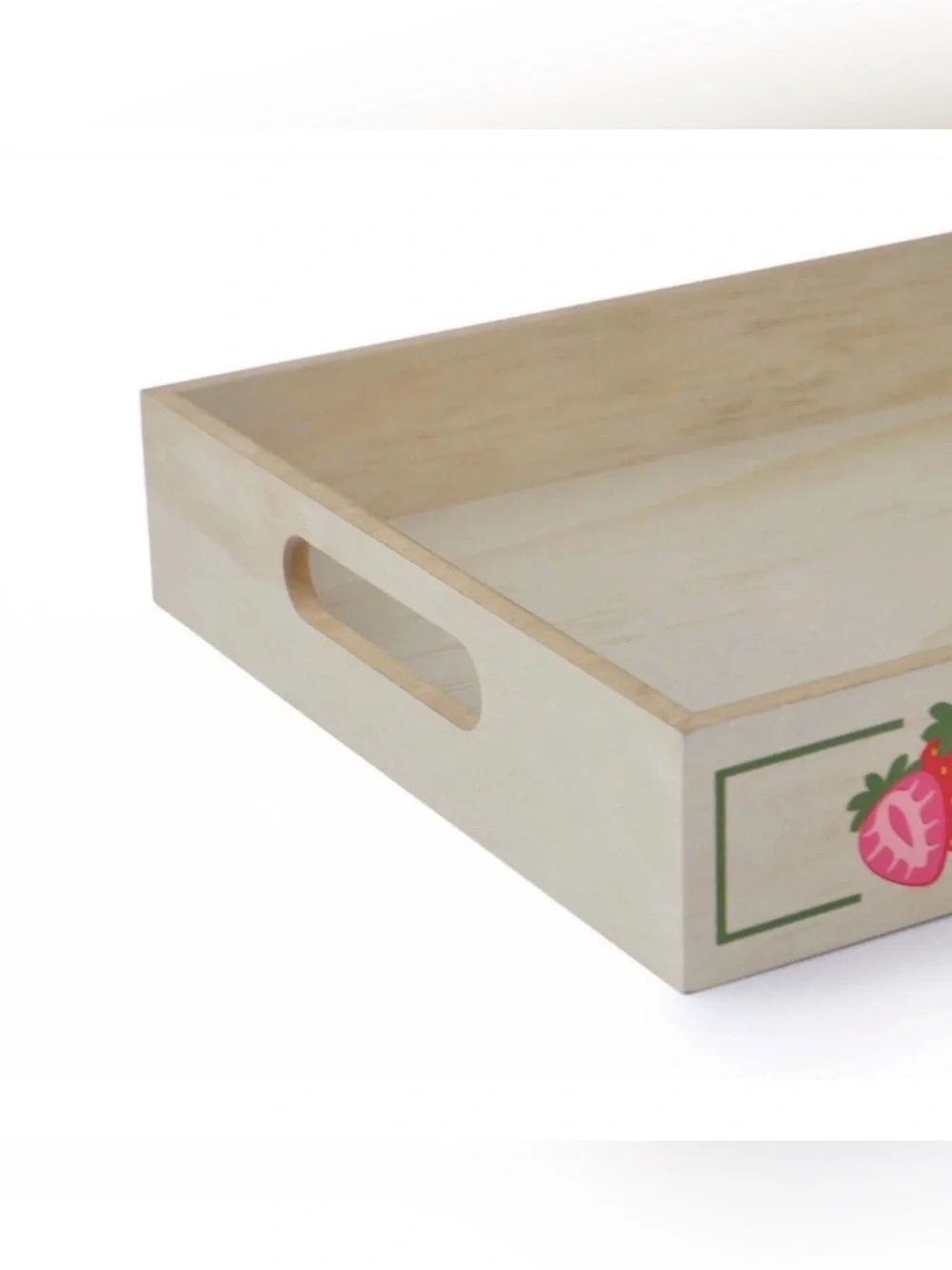 Target Bullseye Fresh & Local Strawberries Wooden Decorative Tray Kitchen Decor